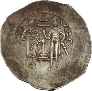 reverse: John II Comnenus (1118-1143).. EL Aspron Trachy Nomisma. Third coinage. Constantinople mint. Struck 1122-circa 1143