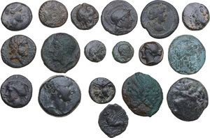 obverse: Greek World.. Multiple lot of eighteen (18) unclassified AE Greek Coins