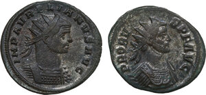 obverse: The Roman Empire.. Multiple lot of two (2) unclassified BI Antoninianii of Probus and Aurelian