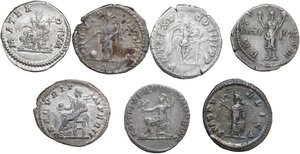 reverse: The Roman Empire.. Multiple lot of seven (7) unclassified AR Denarii