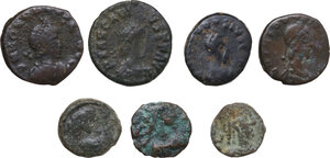 obverse: The Roman Empire.. Multiple lot of seven (7) unclassified AE Late Roman coins
