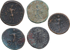 reverse: The Roman Empire.. Multiple lot of five (5) AE coins