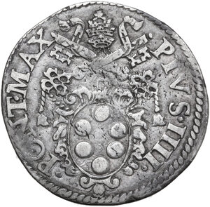 obverse: Ancona.  Pio IV (1559-1565), Gian Angelo de  Medici . Testone