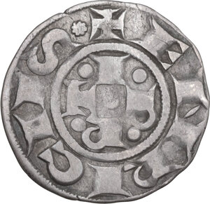 reverse: Bologna.  Repubblica a nome di Enrico VI di Svevia Imperatore (1191-1337).. Bolognino grosso con stella a otto punte e globetto, 1291