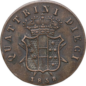 reverse: Firenze.  Leopoldo II di Lorena (1824-1859). Da 10 quattrini 1858