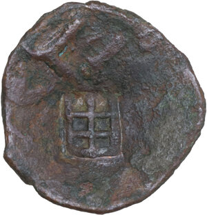 obverse: Genova.  Dominazione Genovese a Caffa. Asper tartaro con contromarca genovese, XIV-XV sec