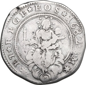 obverse: Genova.  Dogi Biennali (1528-1797), III fase (1637-1797). Quarto di scudo stretto 1682 sigle SM