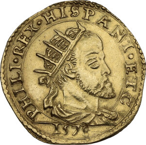 obverse: Milano.  Filippo II di Spagna (1556-1598). Doppia 1578