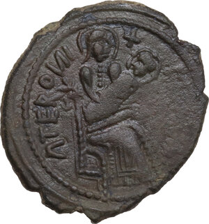reverse: Mileto.  Ruggero I  (1072-1101) . Trifollaro, 1098-1101
