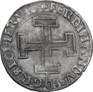 obverse: Napoli.  Ferdinando I d Aragona (1454-1494). Coronato con sigla B (Bendetto de Cotrullo maestro di zecca)