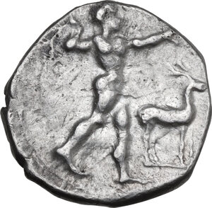obverse: Bruttium, Kaulonia. AR Stater, c. 475-388  BC