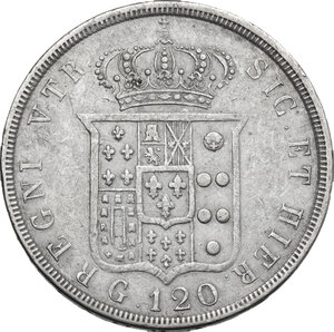 reverse: Napoli.  Ferdinando II di Borbone (1830-1859).. 120 grana o piastra 1841