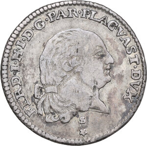obverse: Parma.  Ferdinando di Borbone (1765-1802). 3 lire 1791