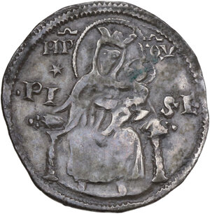 reverse: Pisa.  Repubblica a nome di Federico I (1155-1312). Grosso da 2 soldi con aquila coronata 1269-1270