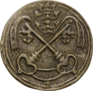 obverse: Roma. Tessera o lamina incusa con tiara pontificia e chiavi decussate, XVI-XVII sec