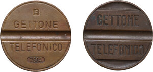 reverse: Roma.  TETI (Società Telefonica Tirrena (1924-1964). Lotto di due (2) gettoni telefonici, TETI, Roma, 1945 e altro gettone serie 7504