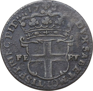 reverse: Carlo Emanuele III (1730-1755), Primo periodo.. 5 soldi 1736 I tipo, Torino