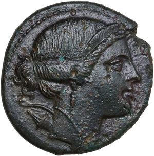 obverse: Bruttium, Rhegion. AE 23 mm, c. 260-218 BC