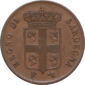 obverse: Carlo Alberto (1831-1849). 5 centesimi 1842