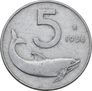 reverse: 5 lire 1956