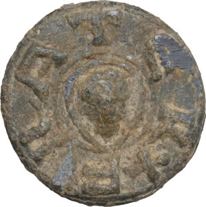 obverse: Leads from Ancient and Medieval World.. PB Tessera. Medieval period, c. 10th-12th centuries AD