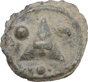 obverse: Leads from Ancient and Medieval World.. PB Tessera. Medieval period, c. 10th-12th centuries AD