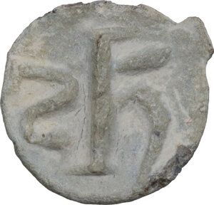 reverse: Leads from Ancient and Medieval World.. PB Tessera. Medieval period, c. 10th-12th centuries AD