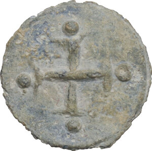 obverse: Leads from Ancient and Medieval World.. PB Tessera. Medieval period, c. 10th-12th centuries AD