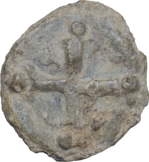 obverse: Leads from Ancient and Medieval World.. PB Tessera. Medieval period, c. 10th-12th centuries AD