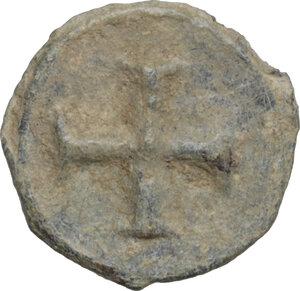 obverse: Leads from Ancient and Medieval World.. PB Tessera. Medieval period, c. 10th-12th centuries AD