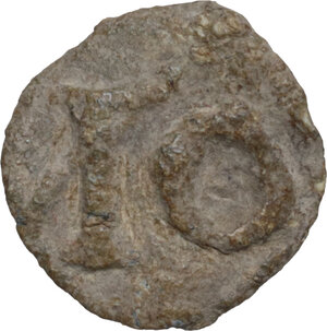 obverse: Leads from Ancient and Medieval World.. PB Tessera. Medieval period, c. 10th-12th centuries AD