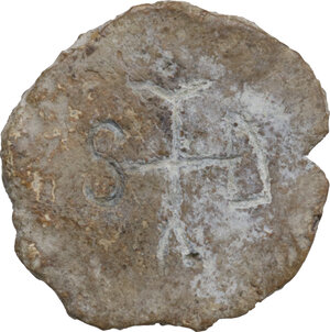 reverse: Leads from Ancient and Medieval World.. PB Tessera. Medieval period, c. 10th-12th centuries AD