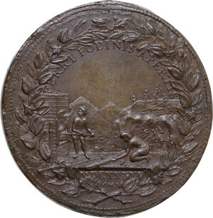 reverse: Urbano VIII (1623-1644), Maffeo Barberini. Medaglia annuale 1641, le ferriere sul monte Leone