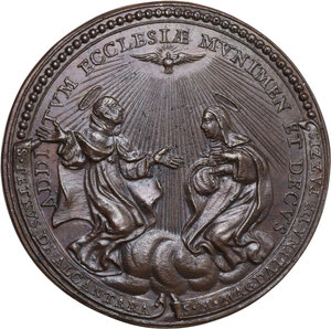 reverse: Clemente IX (1667-1669), Giulio Girolamo Rospigliosi.. Medaglia per la Canonizzazione di Pietro D Alcantara e di Maria Maddalena de  Pazzi, 1669