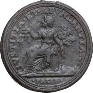 reverse: Innocenzo XII (1691-1700),  Antonio Pignatelli. Medaglia fusa s.d. per la pace tra i popoli