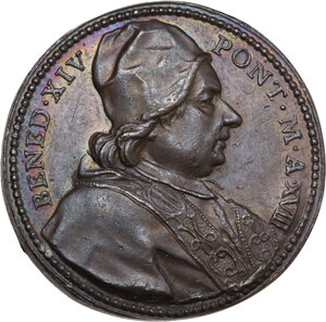 obverse: Benedetto XIV (1740-1758), Prospero Lambertini . Medaglia A. XVIII per la Lavanda