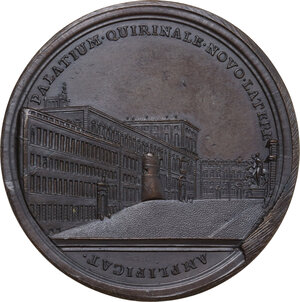 reverse: Clemente XIII (1758-1769) , Carlo Rezzonico. Medaglia A. VIII per i lavori di ampliamento del Quirinale