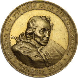 obverse: Pio VII (1800-1823), Barnaba Chiaramonti. Medaglia 1900 per il centenario dell elezione di Pio VII a Pontefice avvenuta a San Giorgio di Venezia