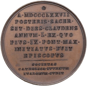 reverse: Pio IX  (1846-1878), Giovanni Mastai Ferretti.. Medaglia straordinaria, A. XXXI per il Giubileo episcopale