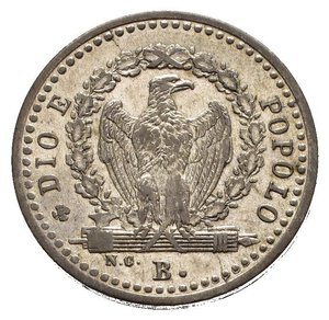 reverse: BOLOGNA. Seconda Repubblica Romana (1848-1849). 4 Baiocchi. 1849. Mi (1,93 g). Gig.5. Ottima argentatura. SPL+/qFDC