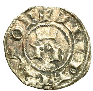 obverse: BRINDISI. Federico II di Svevia (1197-1250) Denaro 1221. Lettere FR abbreviate R/ Croce. Spahr 109; MEC 537.     (g. 0,85)   MI   SPL