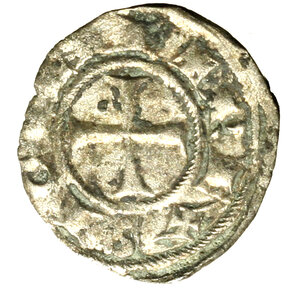 reverse: BRINDISI. Federico II di Svevia (1197-1250) Denaro 1221. Lettere FR abbreviate R/ Croce. Spahr 109; MEC 537.     (g. 0,85)   MI   SPL