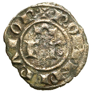 obverse: BRINDISI. Federico II di Svevia (1197-1250) Denaro 1248. Lettere FR abbreviate R/ Croce con stelle nel 2 e 3 quarto. MEC 567.     (g. 0,67)   MI    BB 