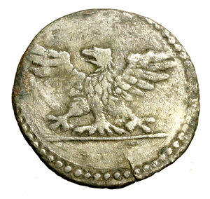 reverse: FERRARA. Ercole II d’Este (1534-1559) Sesino. Busto a sn. R/ Aquila ad ali aperte. MIR 302    MI   (g. )   RARO   +BB
