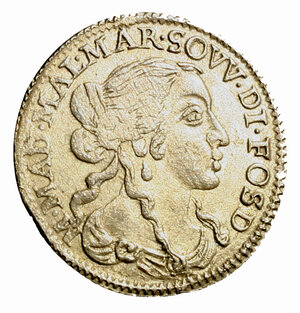 obverse: FOSDINOVO. Maria Maddalena Centurioni Malaspina (1666-1669) Luigino 1667. Busto femminile a ds. R/ Stemma coronato. Camm. 71.   (g. 2,12)   AR   SPL
