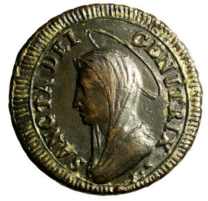 obverse: GUBBIO. Pio VI (1775-1799)Madonnina da 5 baiocchi 1797/ XXIII. Busto della B. Vergine a sn. R/ stella/ BAIOC/ CINQVE/ GVBBIO. Munt. 351; B. 3106.