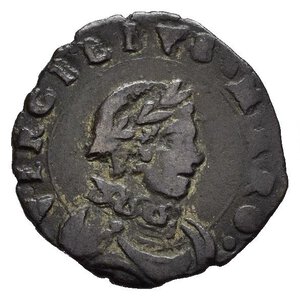 obverse: MANTOVA. Carlo I Gonzaga Nevers (1627-1637). Sesino. Cu (1,07 g). D/ Croce trilobata; R/ busto di Virgilio a destra. Bignotti 23; MIR 659. R. qBB