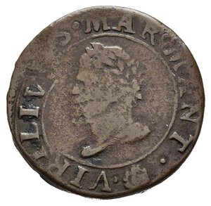 reverse: MANTOVA. Carlo I Gonzaga Nevers (1627-1637). Soldo. Cu (3,40 g). D/ Scritta su cinque righe; R/ busto di Virgilio a sinistra. MIR 658. R. qBB