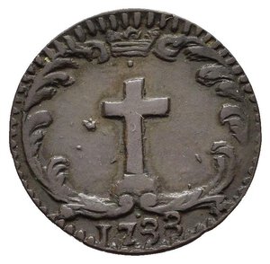 reverse: MANTOVA. Carlo VI d Asburgo (1707-1740). Sesino 1733. Cu (1,42 g). Croce. R/ Scritta su tre righe. MIR 757/3; Bignotti 7. BB