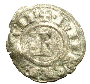 obverse: MESSINA. Federico II di Svevia (1197-1250) Denaro 1228. Lettera F R/ Croce. Spahr 116; MEC 546    (g. 0,87)  MI   RARO    +BB